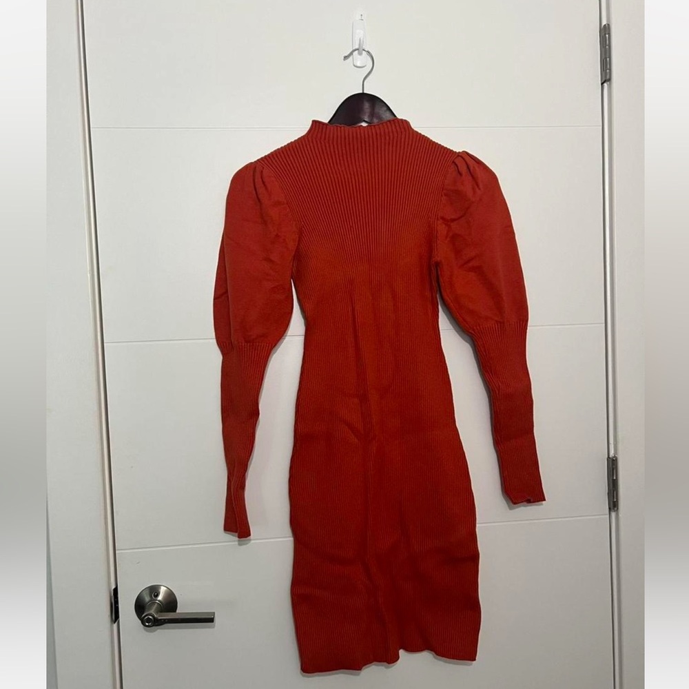 Zara Vibrant Red Long Sleeve Dress